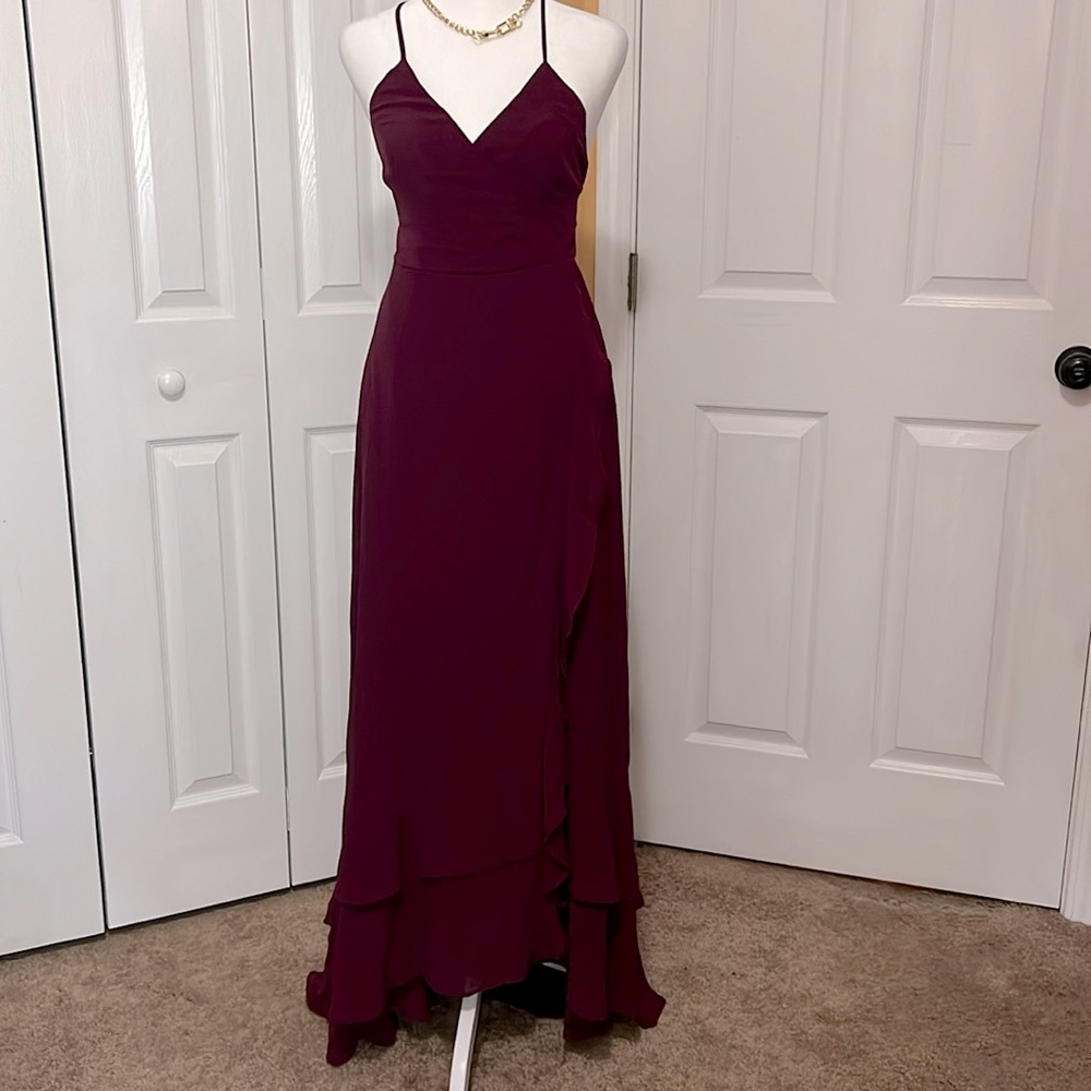 Lulus Plum high low Maxi dress